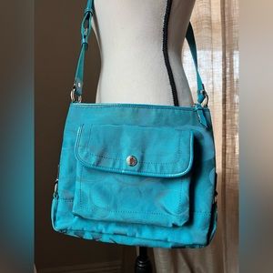 Coach Kyra Daisy Turquoise Teal Crossbody Shoulder Bag Y2K F19680